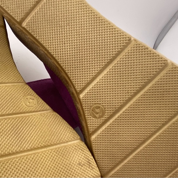 MARIELLA Wedge Sandals Genuine Suede Wedge in Magenta - Picture 6 of 8
